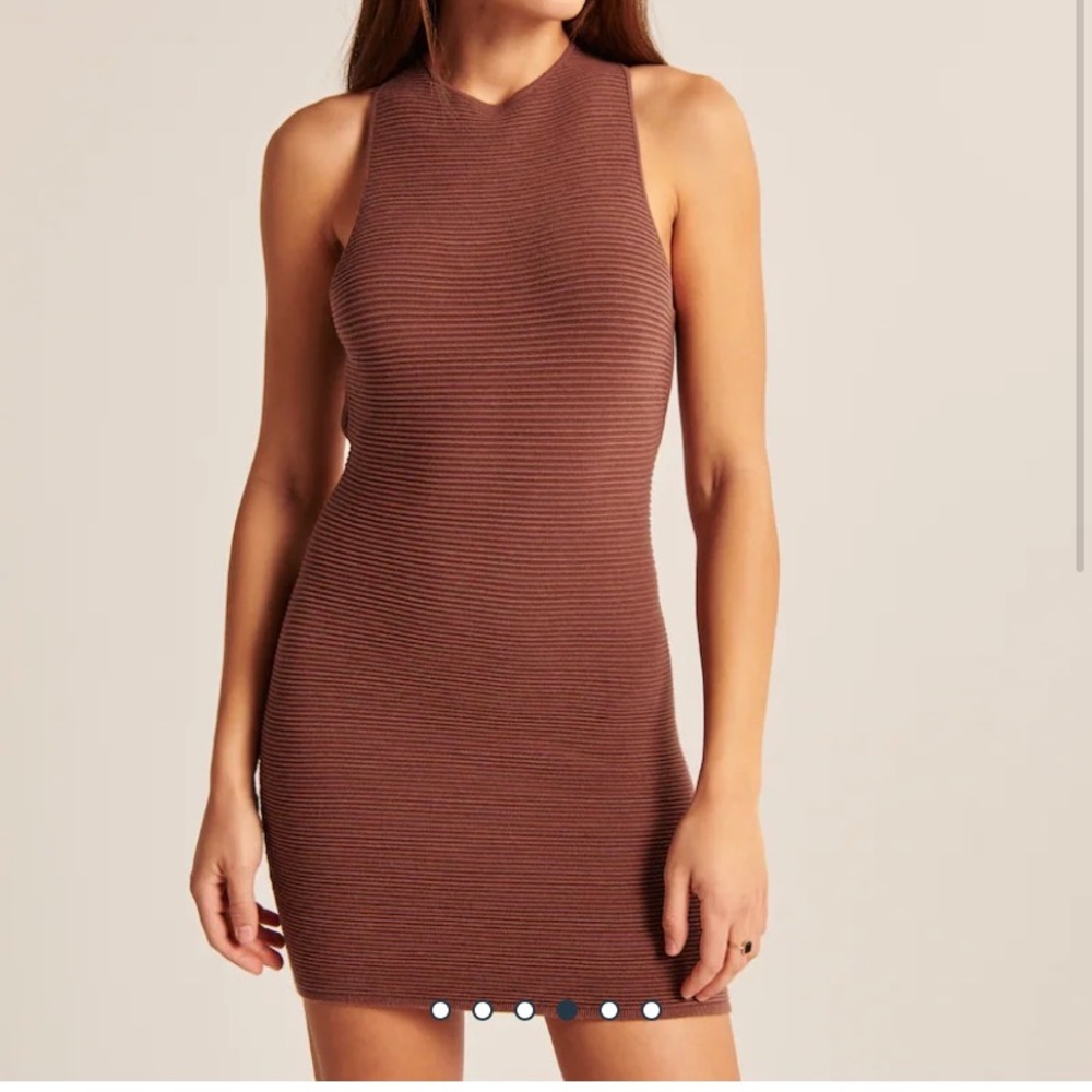 Abercrombie brown open back sweater dress